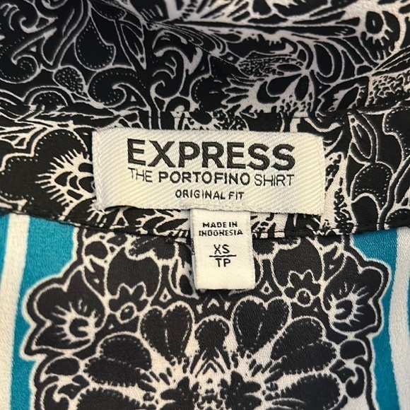 Express Floral Sheer Button Down Long Sleeve Top Size XS - Picture 6 of 7